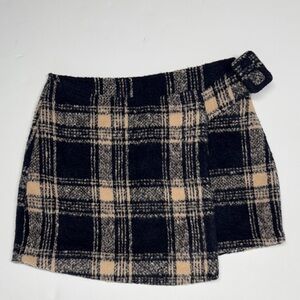 Urban Outfitters Plaid Mini Skirt in Black and Tan